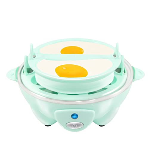 Elite Gourmet EGC007M# Rapid Egg Cooker, 7 Easy-To-Peel, Hard, Medium, Soft Boiled Eggs, Poacher, Omelet Maker, Auto Shut-Off, Alarm, 16-Recipe Booklet, BPA-Free, Mint, 7 Egg