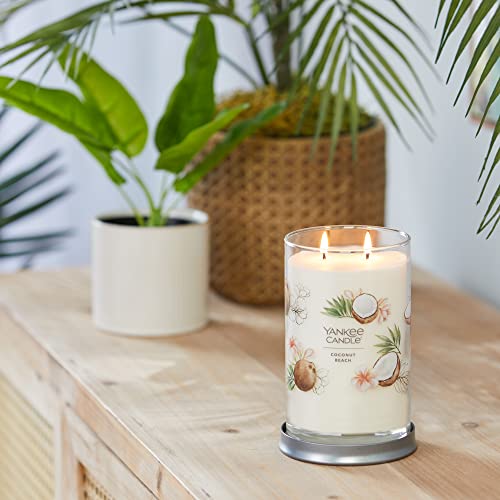 Yankee Candle Coconut Beach Scented, Signature 20oz Large Tumbler 2-Wick Candle, Over 60 Hours of Burn Time