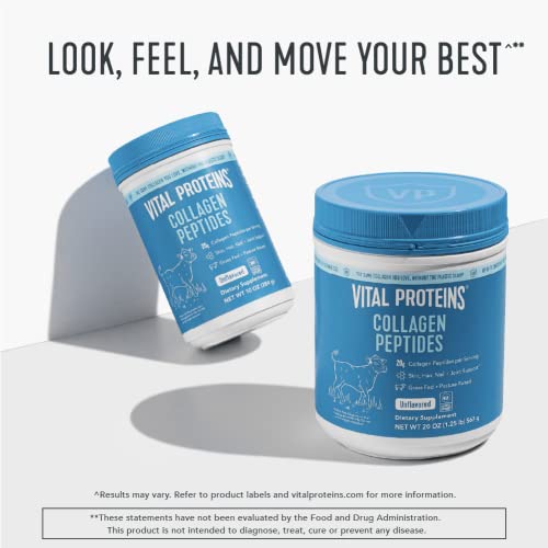 Vital Proteins Collagen Peptides Powder, Promotes Hair, Nail, Skin, Bone and Joint Health, Zero Sugar, Unflavored 9.33 OZ