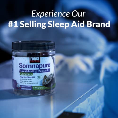 Force Factor Somnapure Drug-Free Sleep Aid for Adults for Occasional Sleeplessness with Melatonin & Valerian, Non-Habit-Forming Sleeping Pills, Fall Asleep Faster, Wake Up Refreshed, 60 Tablets