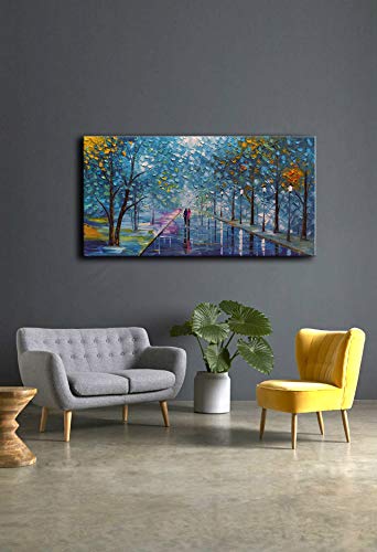 YaSheng Art -Contemporary Landscape Abstract Oil Painting On Canvas Textured Tree Painting Abstract Art Wall Paintings Handmade 3D painting Home Office Decorations Canvas Wall Art painting 24x48inch