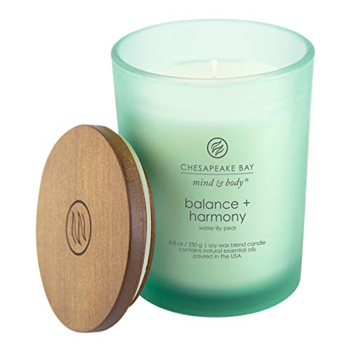 Chesapeake Bay Candle Scented Candle, Balance + Harmony (Water Lily Pear), Medium, Home Décor