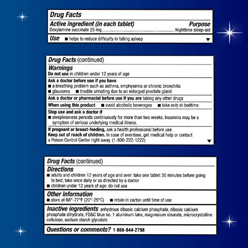 Unisom SleepTabs, Nighttime Sleep-aid, Doxylamine Succinate, 80 Tablets