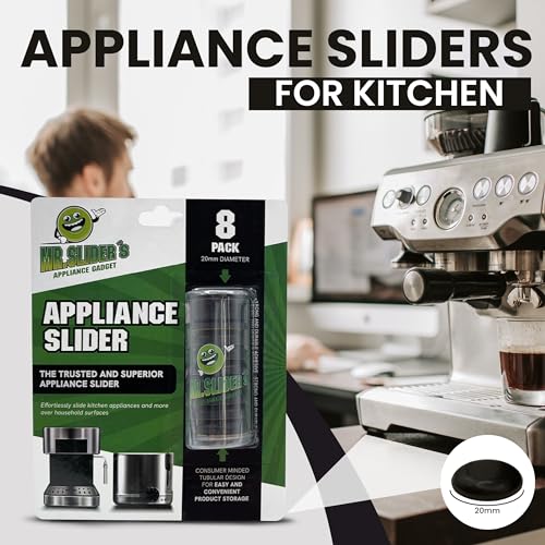 Mr. Slider's Appliance Gadget Kitchen Appliance Sliders - 8 Pack - Includes Plastic Case - Small Countertop Sliders for Kitchen Appliances - Moving Pads Sliders for Coffee Maker, Mixer, Blender, Etc.