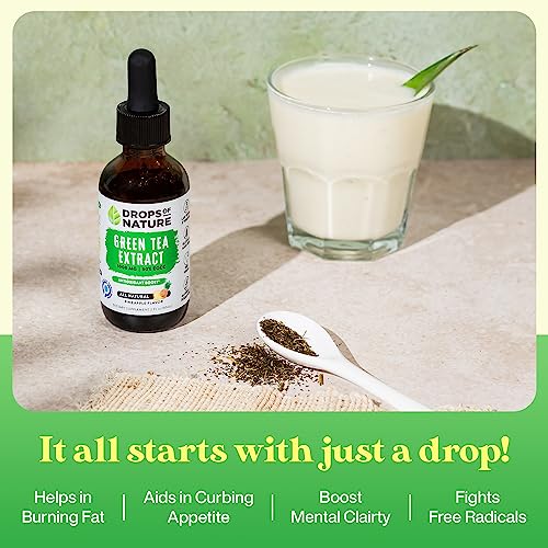 Green Tea Extract - 1000mg - 50% EGCG - Green Tea Liquid Drops, 4x more Powerful than Pills & Capsules - 2oz. Antioxidant & Immune Supplement - Vegan Skin & Heart Support + Brain Health & Memory Boost