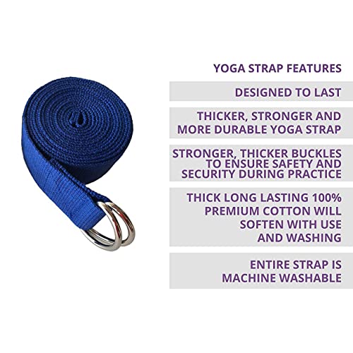 Uheng 5-Pack Yoga Exercise Adjustable Straps 8Ft OR 10Ft with Durable D-Ring for Pilates & Gym Workouts Yoga Fitness | Hold Poses, Stretch, Improve Flexibility & Maintain Balance