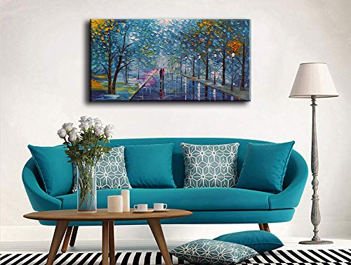 YaSheng Art -Contemporary Landscape Abstract Oil Painting On Canvas Textured Tree Painting Abstract Art Wall Paintings Handmade 3D painting Home Office Decorations Canvas Wall Art painting 24x48inch