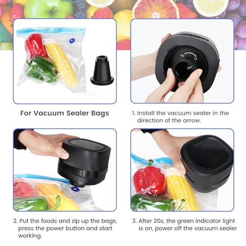 Electric Mason Jar Vacuum Sealer, Auto Off Canning Jars Vacuum Sealer Kit for Vacuum Bags Wide and Regular Mouth Mason Jars Sealing, New 3-in-1 Can Vacuum Sealer Machine for Food Storage