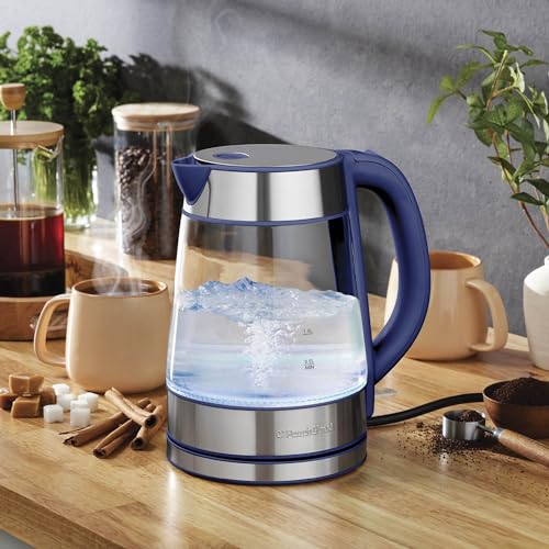 Speed-Boil Water Electric Kettle, 1.7L 1500W, Coffee & Tea Kettle Borosilicate Glass, Wide Opening, Auto Shut-Off, Cool Touch Handle, LED Light. 360° Rotation, Boil Dry Protection