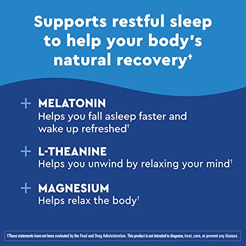 Nature Made Wellblends Sleep and Recover, Sleep Aid with Melatonin 3mg to Support Restful Sleep, plus L theanine 200mg and Magnesium Citrate, 44 Gummies