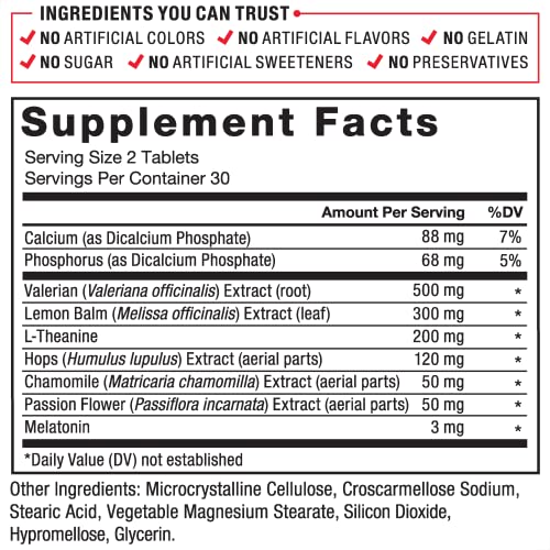 Force Factor Somnapure Drug-Free Sleep Aid for Adults for Occasional Sleeplessness with Melatonin & Valerian, Non-Habit-Forming Sleeping Pills, Fall Asleep Faster, Wake Up Refreshed, 60 Tablets