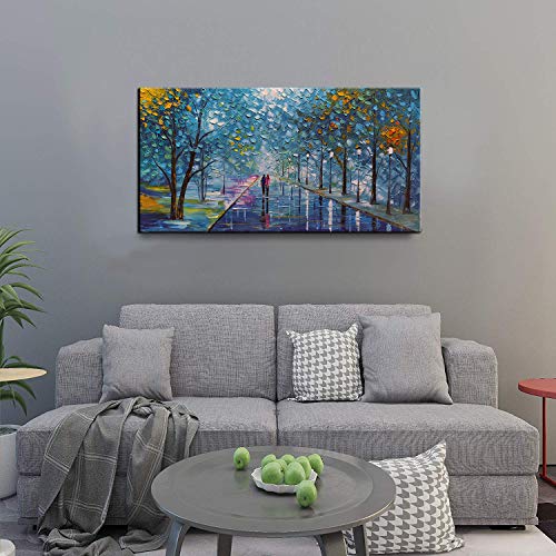 YaSheng Art -Contemporary Landscape Abstract Oil Painting On Canvas Textured Tree Painting Abstract Art Wall Paintings Handmade 3D painting Home Office Decorations Canvas Wall Art painting 24x48inch