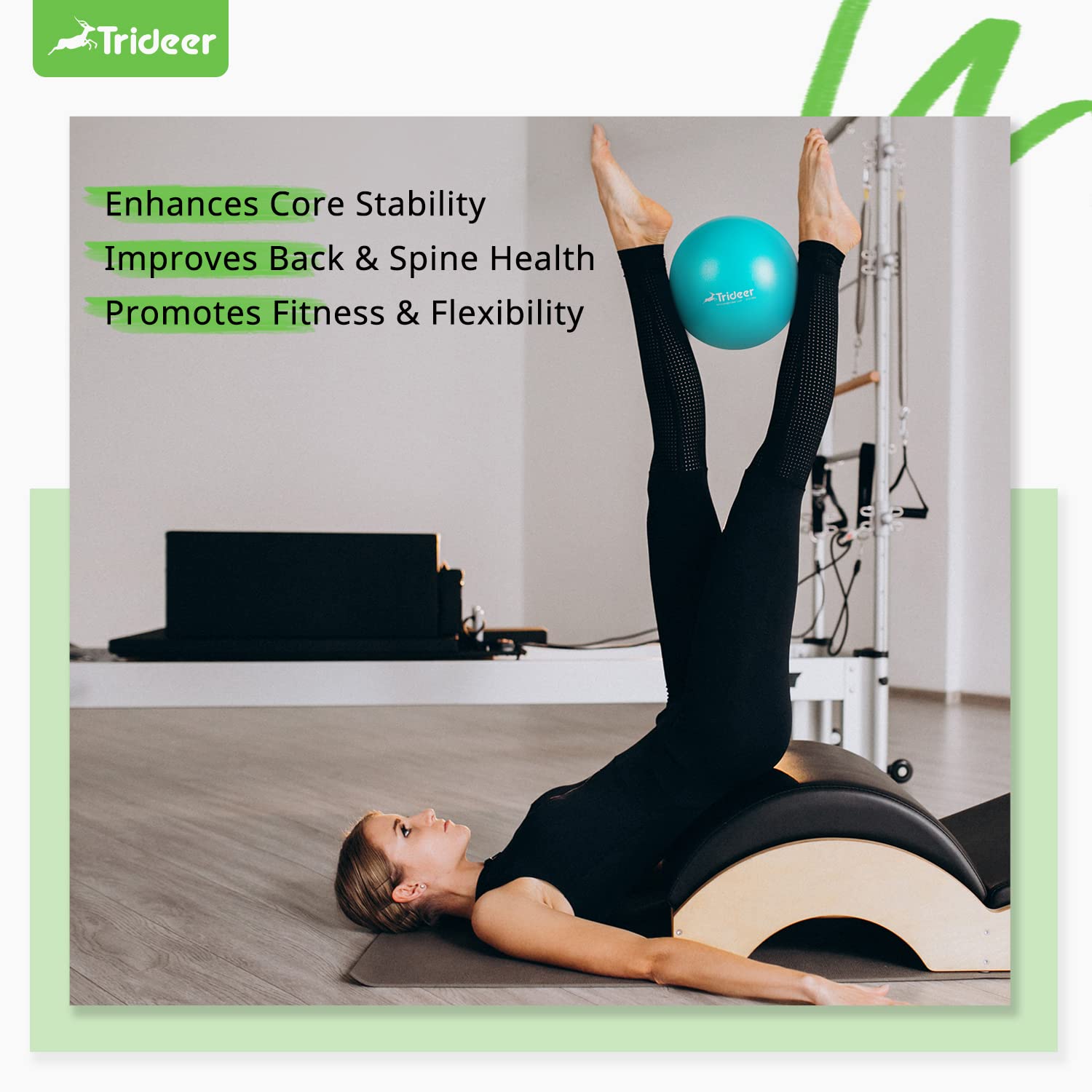 Trideer Pilates Ball 9 Inch Core Ball, Pilates Equipment, Small Exercise Ball with Exercise Guide Barre Ball Mini Yoga Ball for Pilates, Yoga, Core Training, Physical Therapy, Balance, Stability