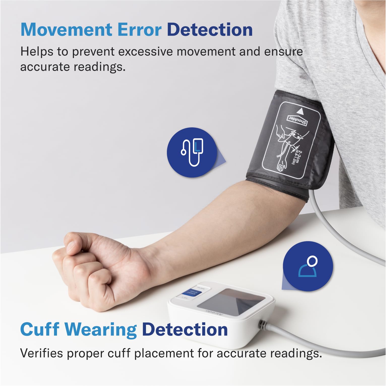 Alcedo Blood Pressure Monitor for Home Use, Automatic Digital BP Machine with Large Cuff for Upper Arm, LCD Screen, 2x120 Memory, Talking Function