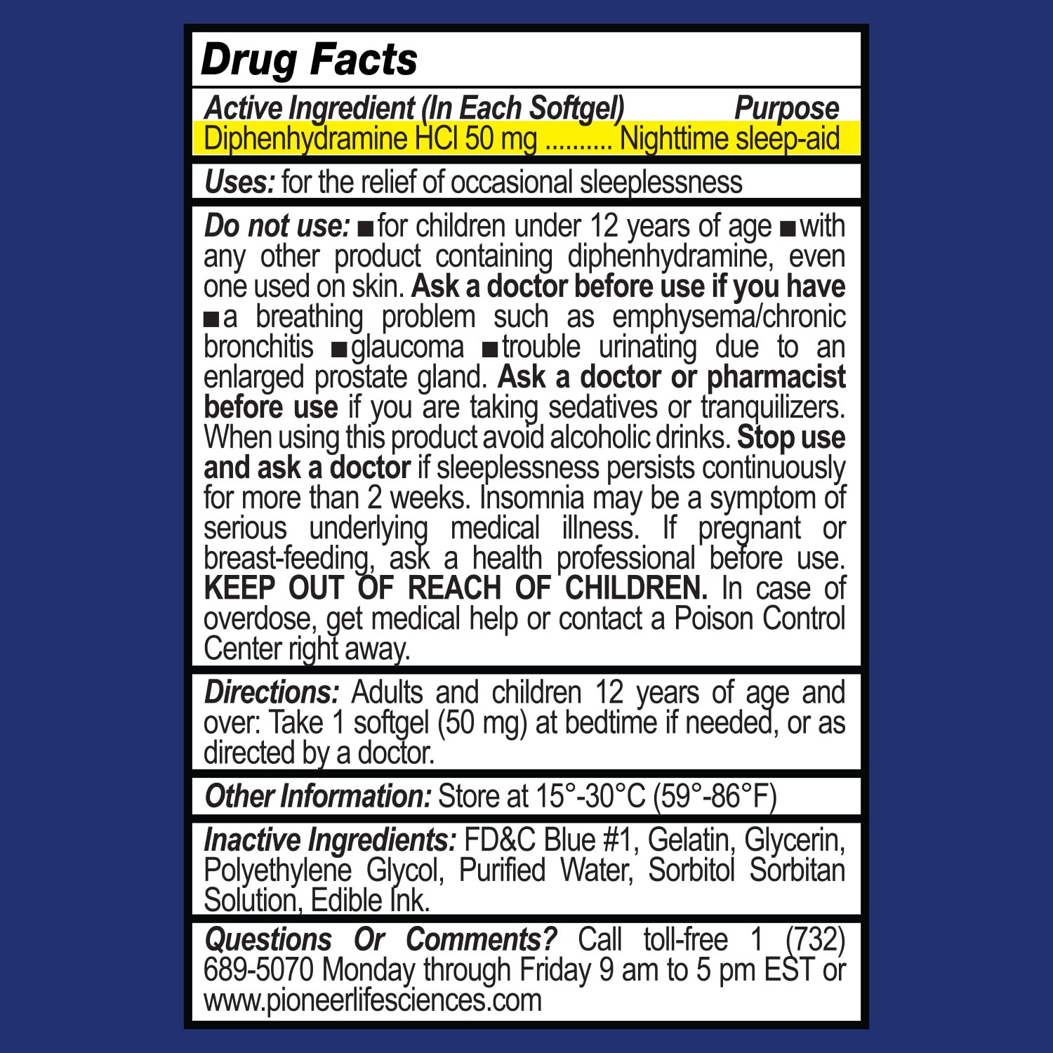 Maximum Strength Nighttime Sleep Aid Supplement for Adults by GenCare- Deep Sleep Pills with Diphenhydramine HCl 50mg to Fall Asleep Faster- Strong Non-Habit Forming PM Sleeping Relief [180 Softgels]