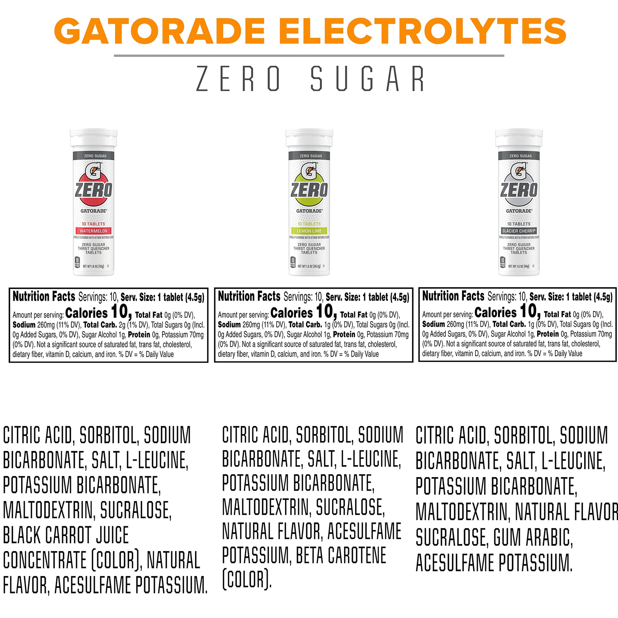 Gatorade Zero Tablets, Variety Pack (Pack of 40)