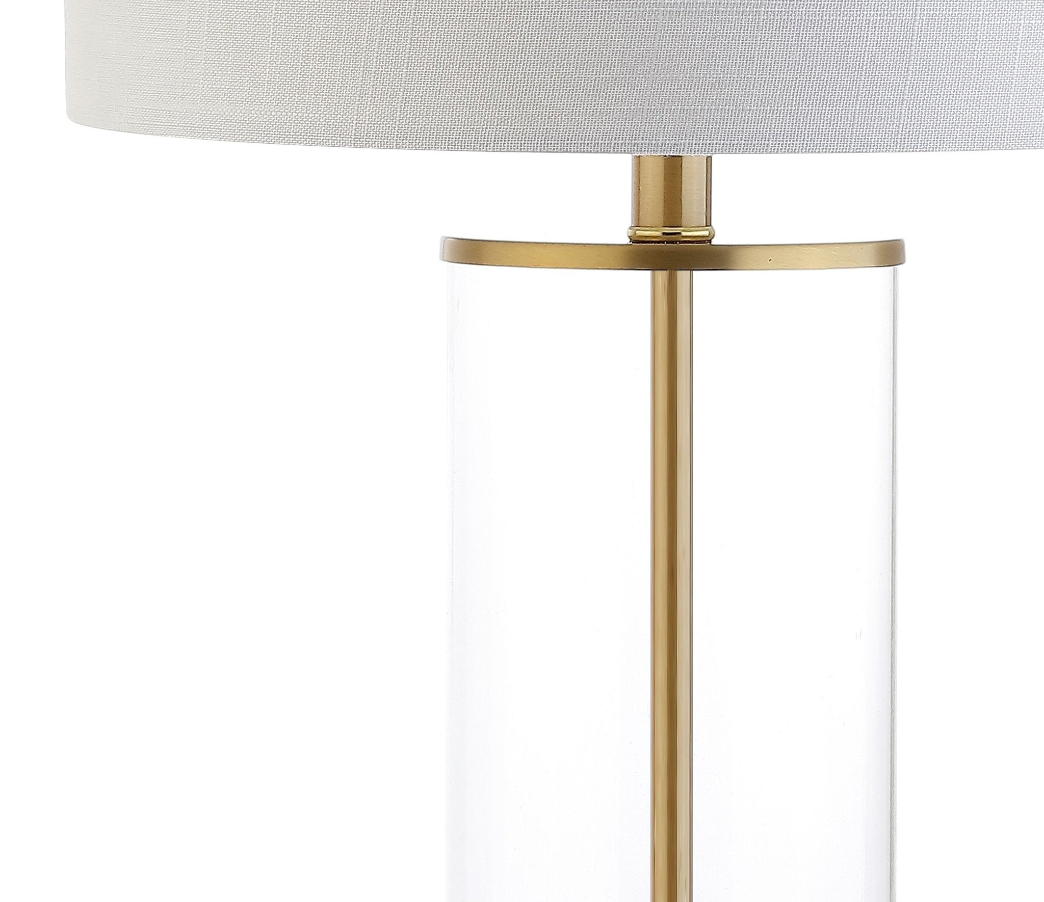 JONATHAN Y JYL2005A Collins 29" Glass LED Table Lamp Modern Contemporary Glam Bedside Desk Nightstand Lamp for Bedroom Living Room Office College Bookcase LED Bulb Included, Clear/Brass Gold