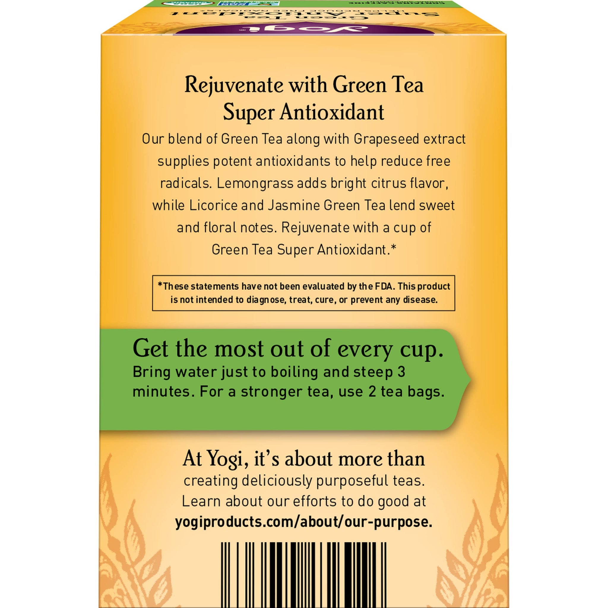 Yogi Tea - Green Tea Super Antioxidant (6 Pack) - Organic Green Tea Blend to Support Overall Health - 96 Tea Bags