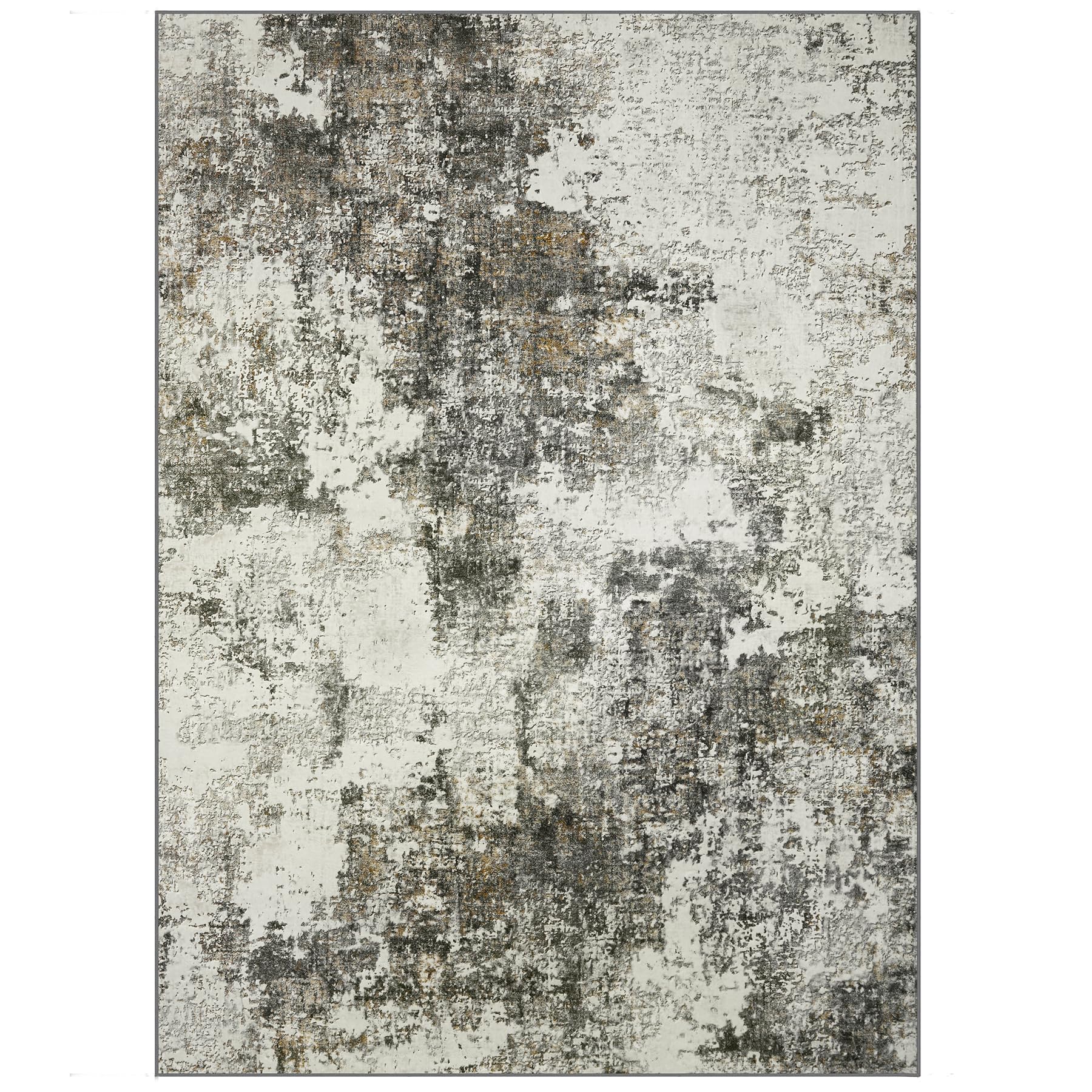 8x10 Area Rug for Living Room Bedroom: Large Washable Rug with Anti-Slip Backing Non-Shedding Stain-Resistant Soft Abstract Carpet for Dining Room Nursery Home Office (Gray)